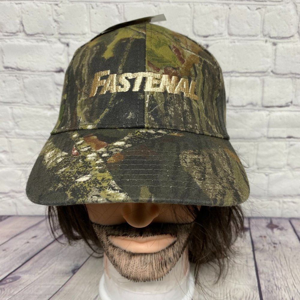 Mossy Oak Camo Hat Cap Strap Back Green Camouflage FASTENAL Outdoor New with Tag